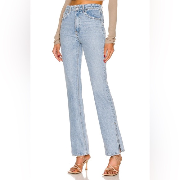 GRLFRND Denim - GRLFRND - The Harlow High Rise Boot With Slit (25) in Hudson Yards - Jeans